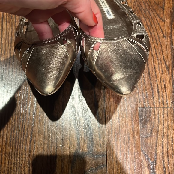 Silver Manolo Blahnik flats - Picture 3 of 4